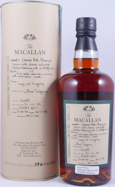 Macallan 1990 13 Years Exceptional Single Cask 6 Sherry Butt 24483 Highland Single Malt Scotch Whisky 59,6%