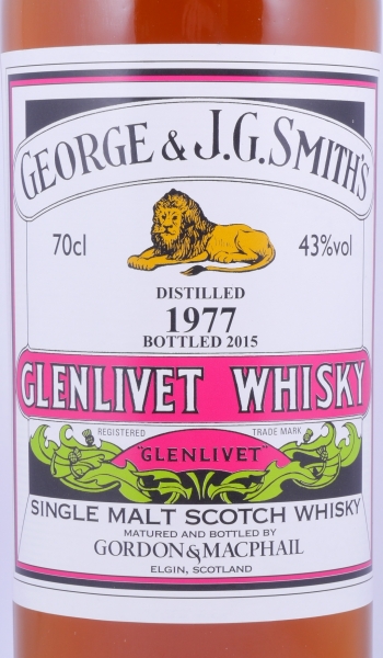 Glenlivet 1977 37 Years Refill Sherry und American Hogsheads Gordon und MacPhail J.G. Smiths Label Speyside Single Malt Scotch Whisky 43,0%