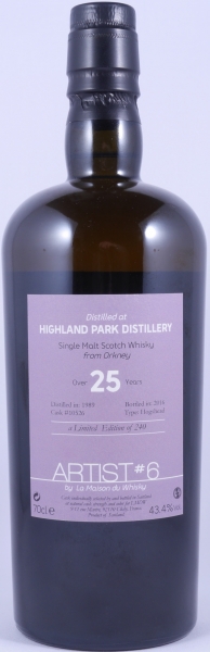 Highland Park 1989 25 Years Hogshead Cask No. 10526 Artist #6 La Maison du Whisky Orkney Islands Single Malt Scotch Whisky 43.4%