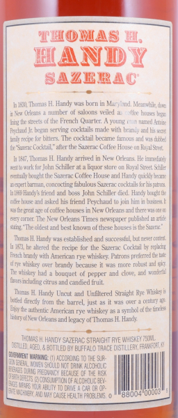 Thomas H. Handy Sazerac 2010 Fall of 2016 Buffalo Trace Antique Collection Kentucky Straight Rye Whiskey 63,1%