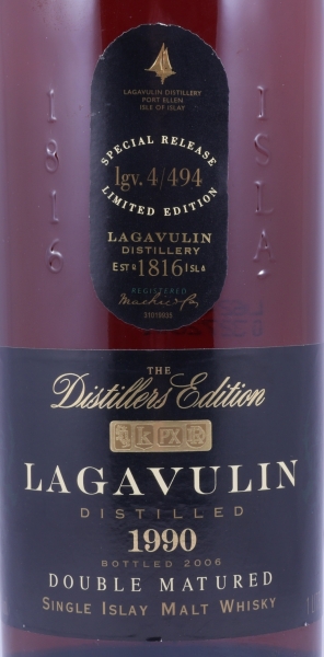 Lagavulin 1990 16 Years Distillers Edition 2006 Special Release lgv.4/494 Islay Single Malt Scotch Whisky 43.0% 1.0L