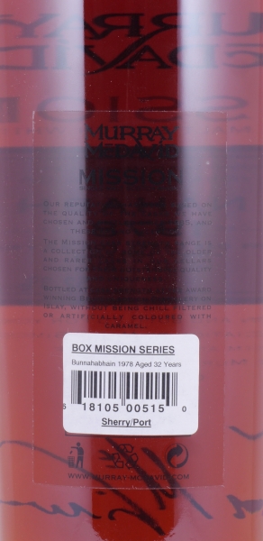 Bunnahabhain 1978 32 Years Sherry and Port Cask Murray McDavid Mission Edition Islay Single Malt Scotch Whisky 52.3%