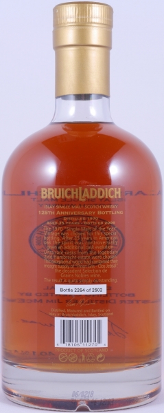 Bruichladdich 1970 35 Years Bourbon Casks / Zind Humbrecht Pinot Gris Cask Finish 125th Anniversary Islay Single Malt Scotch Whisky 40,1%