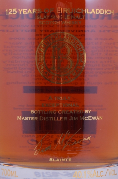Bruichladdich 1970 35 Years Bourbon Casks / Zind Humbrecht Pinot Gris Cask Finish 125th Anniversary Islay Single Malt Scotch Whisky 40,1%