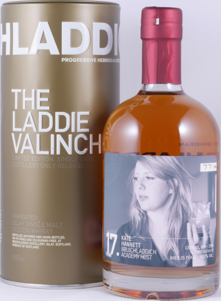 Bruichladdich 1990 25 Years Sherry Hogshead Cask No. 006 Laddie Crew Valinch No. 17 Kate Hannett Islay Single Malt Scotch Whisky 48.2%