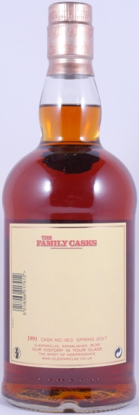 Glenfarclas 1991 25 Years The Family Casks 1st Fill Sherry Butt Cask No. 163 Highland Single Malt Scotch Whisky 57.6%