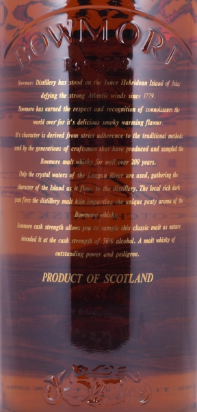 Bowmore Cask Strength Glass Printed Label Islay Single Malt Scotch Whisky 56,0% 1,0 Liter