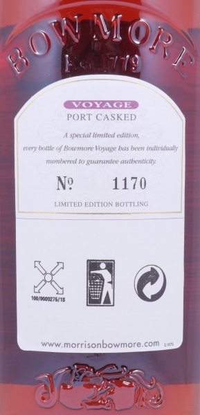 Bowmore Voyage Port Casked Limited Edition Islay Single Malt Scotch Whisky Cask Strength 56.0%