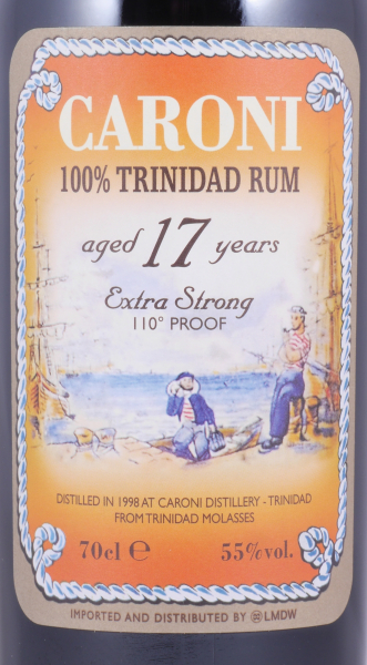 Caroni 1998 17 Years Extra Strong 110° Proof Heavy Trinidad Rum 55,0%