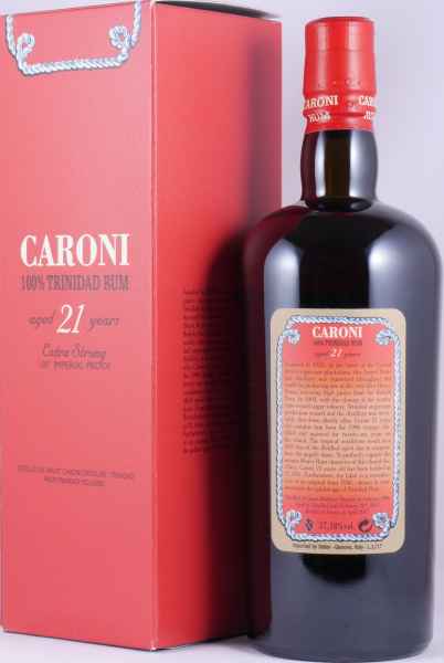 Velier Caroni 1996 21 Years Extra Strong 100° Imperial Proof Heavy Trinidad Rum 57.18%