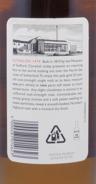 Clynelish 1974 23 Years Diageo Rare Malts Selection Limited Edition Highland Single Malt Scotch Whisky Cask Strength 59.1%