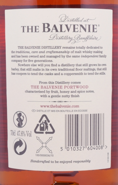 Balvenie 21 Years Port Wood Non-Chill Filtered Limited Edition Highland Single Malt Scotch Whisky 47.6%