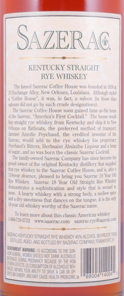 Sazerac 1991 18 Years Buffalo Trace Antique Collection 2009 Kentucky Straight Rye Whiskey 45,0%