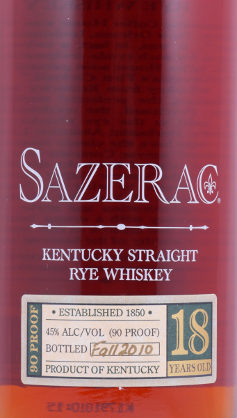Sazerac 1992 18 Years Buffalo Trace Antique Collection 2010 Kentucky Straight Rye Whiskey 45.0%