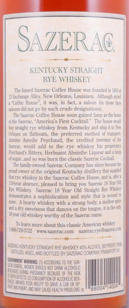 Sazerac 1992 18 Years Buffalo Trace Antique Collection 2010 Kentucky Straight Rye Whiskey 45.0%