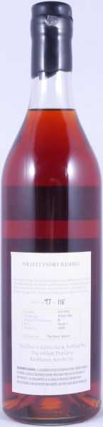 Willett 1992 16 Years Single Barrel No. 0469 Black Wax Sealed Family Estate Rare Release Kentucky Straight Bourbon Whiskey 73,5%