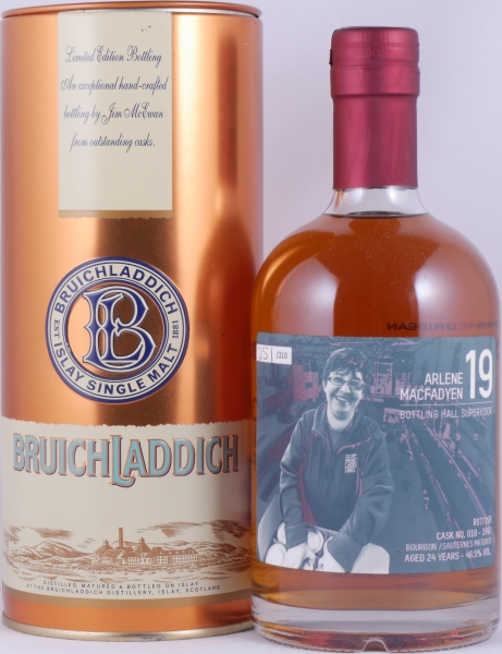 Bruichladdich 1992 24 Years Bourbon/Sauternes Cask R07/258 No. 018 Laddie Crew Valinch 19 Arlene MacFayden Islay Single Malt Scotch Whisky 48.5%