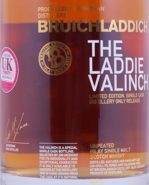 Bruichladdich 1992 24 Years Bourbon/Sauternes Cask R07/258 No. 018 Laddie Crew Valinch 19 Arlene MacFayden Islay Single Malt Scotch Whisky 48.5%
