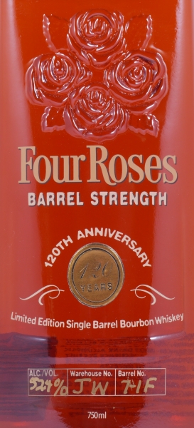 Four Roses 12 Years Single Barrel No. 7-1F 120th Anniversary Special Limited Edition Kentucky Straight Bourbon Whiskey 52.4%