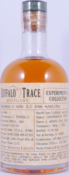 Buffalo Trace 1991 17 Years Rum Marriage 5. Release Experimental Collection 2008 Bourbon Whiskey 45,0%