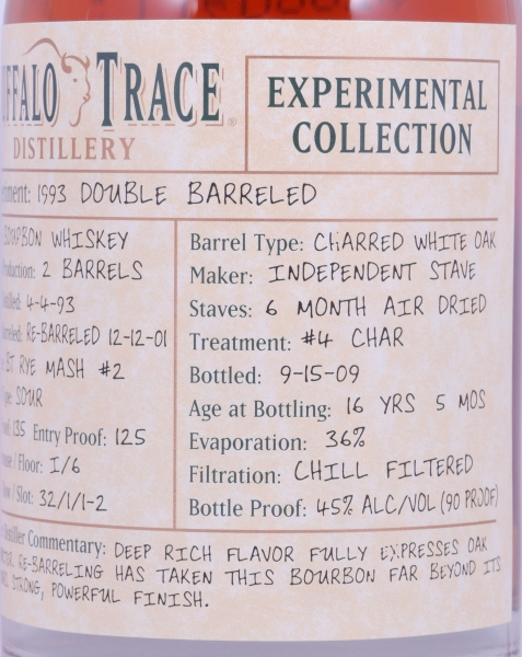Buffalo Trace 1993 16 Years Double Barreled 7. Release Experimental Collection 2009 Bourbon Whiskey 45,0%