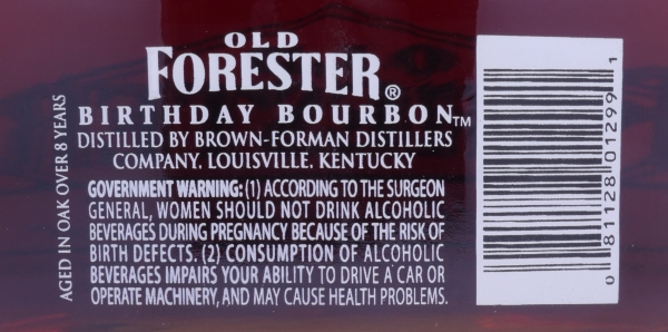 Old Forester Spring 1993 Over 8 Years Old Bottled 2005 Birthday Edition 5th Release Kentucky Straight Bourbon Whiskey 48.0%
