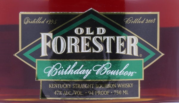 Old Forester Spring 1995 13 Years Bottled 2008 Birthday Edition 8. Release Kentucky Straight Bourbon Whiskey 47,0%
