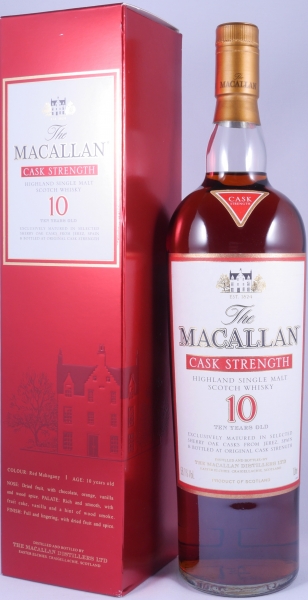 Macallan 10 Years Cask Strength Sherry Oak Highland Single Malt Scotch Whisky 58.1%