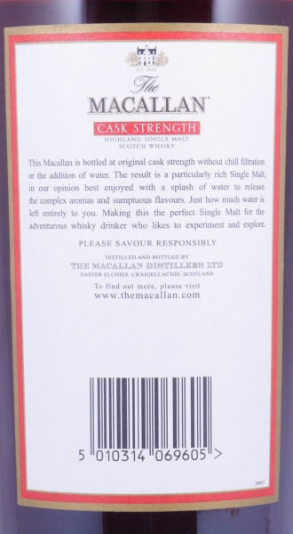 Macallan 10 Years Cask Strength Sherry Oak Highland Single Malt Scotch Whisky 58.1%