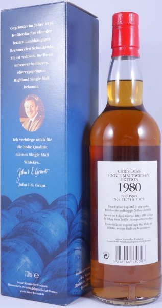 Glenfarclas 1980 32 Years Christmas Port Pipe Edition Cask No. 11074 + 11075 Highland Single Malt Scotch Whisky 45,7%