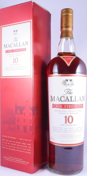 Macallan 10 Years Cask Strength Sherry Oak Highland Single Malt Scotch Whisky 58.4% 1.0L