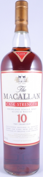 Macallan 10 Years Cask Strength Sherry Oak Highland Single Malt Scotch Whisky 58.4% 1.0L