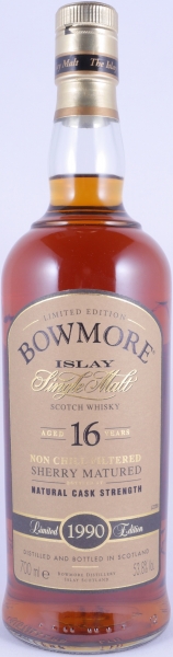 Bowmore 1990 16 Years Sherry Casks Vintage Limited Edition Bottling Islay Single Malt Scotch Whisky 53.8%