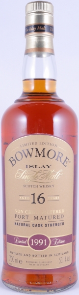 Bowmore 1991 16 Years Port Cask Vintage Limited Edition Islay Single Malt Scotch Whisky 53,1%