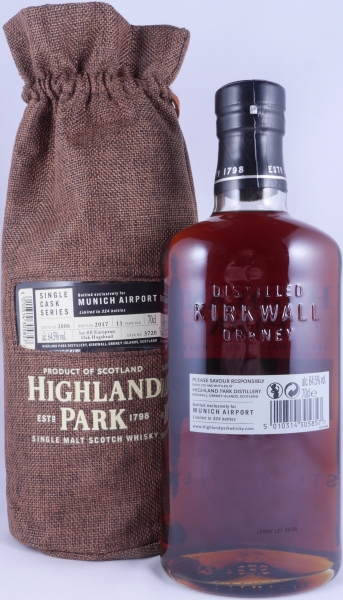 Highland Park 2006 11 Years First Fill European Hogshead Cask No. 3720 Munich Airport Exclusive Orkney Islands Single Malt Scotch Whisky 64,5%