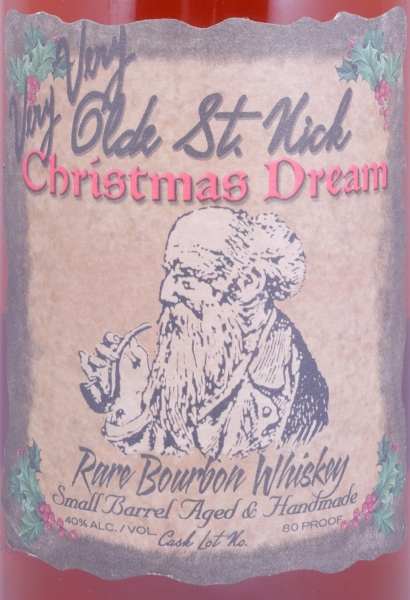 Very Olde St. Nick 1989 Season 16 Years Christmas Dream Green Wax Sealed Small Barrel Kentucky Straight Bourbon Whiskey 40,0%