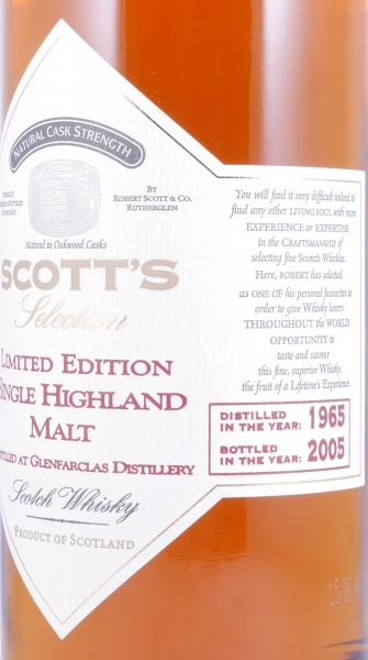 Glenfarclas 1965 40 Years Oakwood Casks Scott´s Selection Limited Edition Highland Single Malt Scotch Whisky Cask Strength 48.5%
