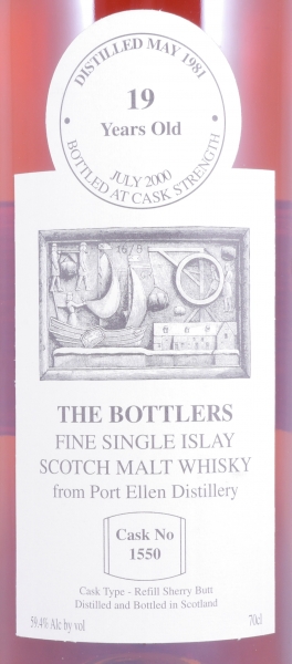 Port Ellen 1981 19 Years Refill Sherry Butt Cask No. 1550 The Bottlers Islay Single Malt Scotch Whisky Cask Strength 59.4%