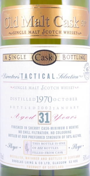 Talisker-Tactical 1970 31 Years Oak Cask / Sherry Cask Finished Douglas Laing OMC Isle of Skye Single Malt Scotch Whisky 50,0%