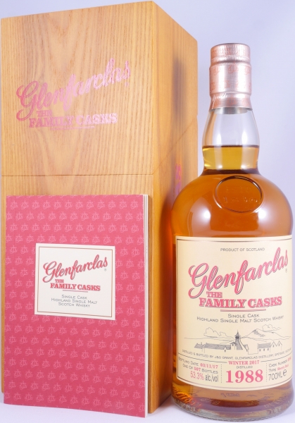 Glenfarclas 1988 28 Years The Family Casks Winter 2017 First Fill Sherry Butt Cask No. 6986 Highland Single Malt Scotch Whisky 53,3%