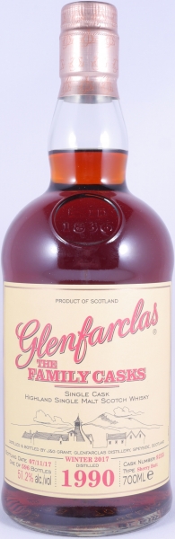 Glenfarclas 1990 27 Years The Family Casks First Fill Sherry Butt Cask No. 9255 Highland Single Malt Scotch Whisky 51,2%