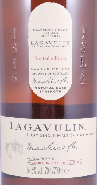 Lagavulin 2010 Distillery Only Limited Edition Islay Single Malt Scotch Whisky Cask Strength 52,5%