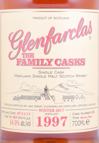 Glenfarclas 1997 20 Years The Family Casks 1st Fill Sherry Butt Cask No. 453 Highland Single Malt Scotch Whisky 54.9%