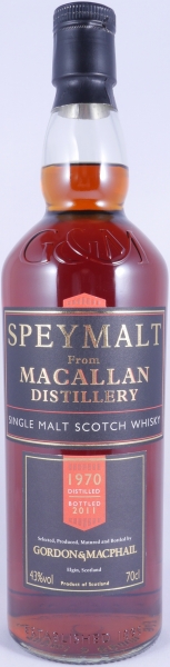Macallan Speymalt 1970 41 Years 1st Fill Sherry Cask Gordon and MacPhail Highland Single Malt Scotch Whisky 43.0%