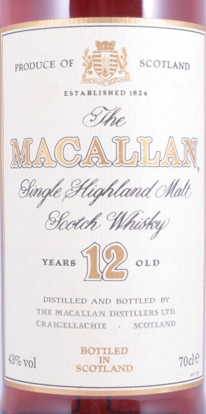 Macallan 12 Years Sherry Wood Highland Single Malt Scotch Whisky Round Tin 43,0%