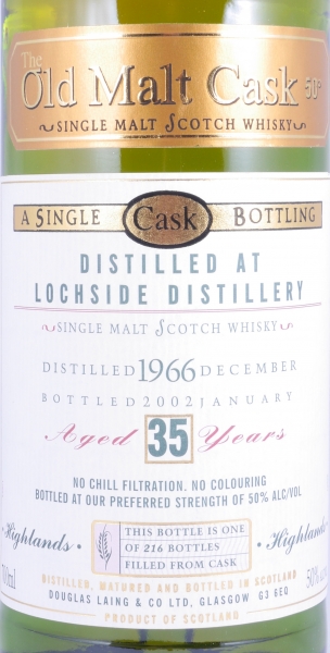 Lochside 1966 35 Years Oak Cask Douglas Laing Old Malt Cask Highland Single Malt Scotch Whisky 50,0%
