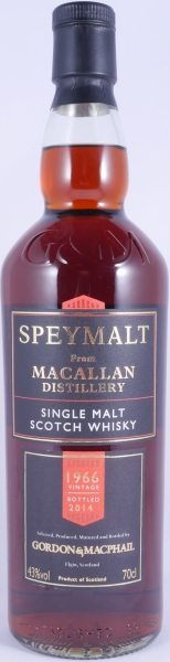 Macallan Speymalt 1966 48 Years 1st Fill Sherry Butt Gordon and MacPhail Highland Single Malt Scotch Whisky 43.0%