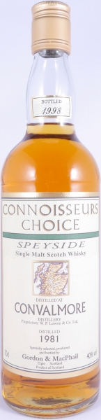 Convalmore 1981 17 Years Gordon und MacPhail Connoisseurs Choice Gold Screw Cap Speyside Single Malt Scotch Whisky 40,0%
