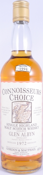 Glen Albyn 1972 22 Years Gordon and MacPhail Connoisseurs Choice Gold Screw Cap Highland Single Malt Scotch Whisky 40.0%