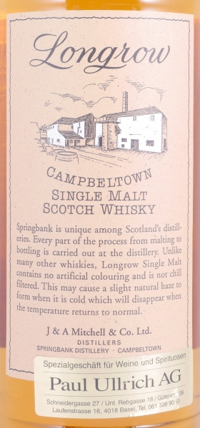 Longrow 10 Years Cream Capsule Release 2000 Campbeltown Single Malt Scotch Whisky 46.0%